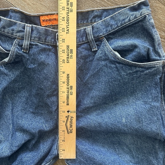 Wrangler FR Jeans Mens 38x30 Blue Riggs Workwear Flame Resistant Denim - Picture 8 of 10